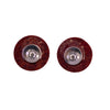 Wooden Cameo Button Earrings