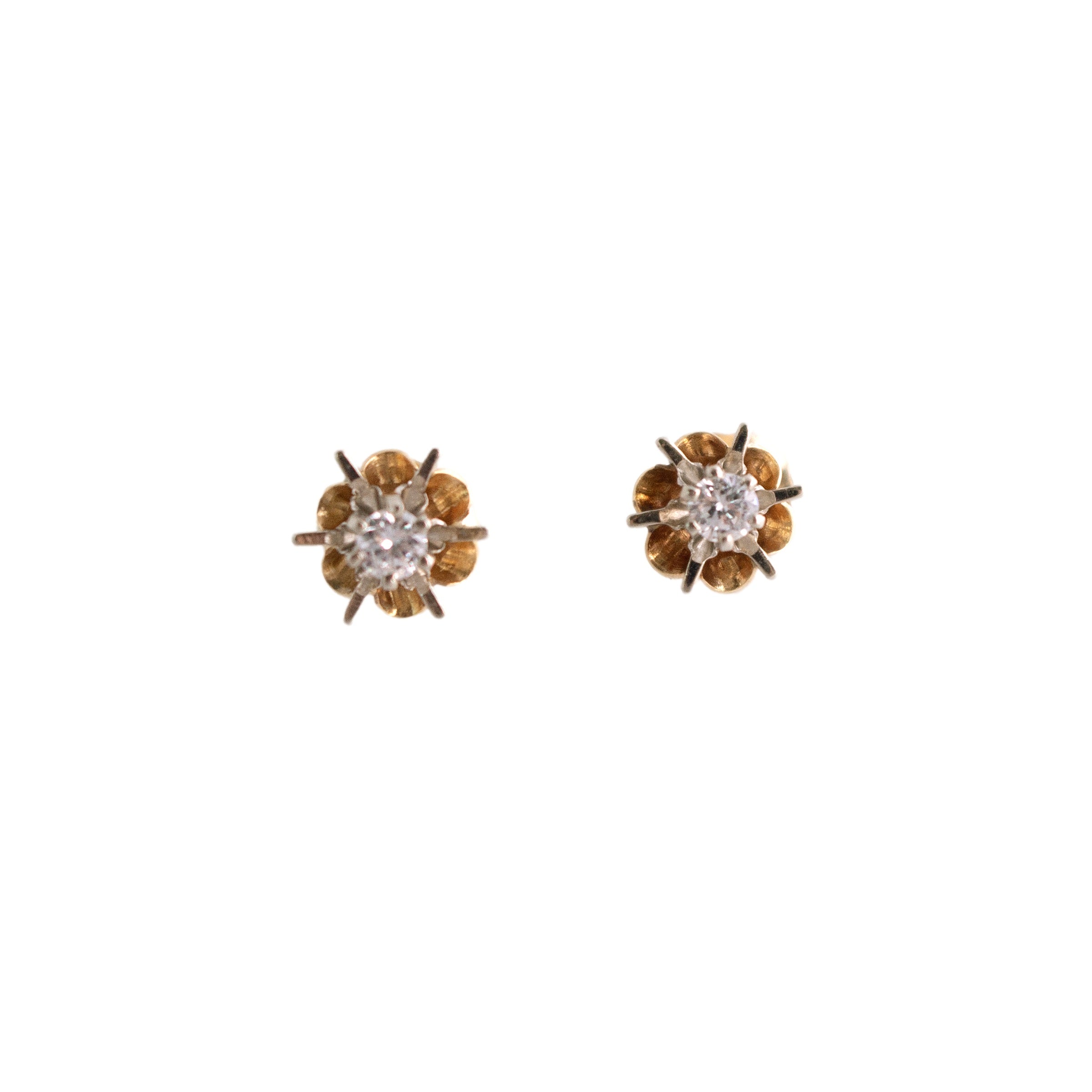 Diamond Buttercup Stud Earrings