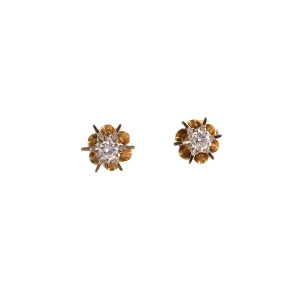Diamond Buttercup Stud Earrings