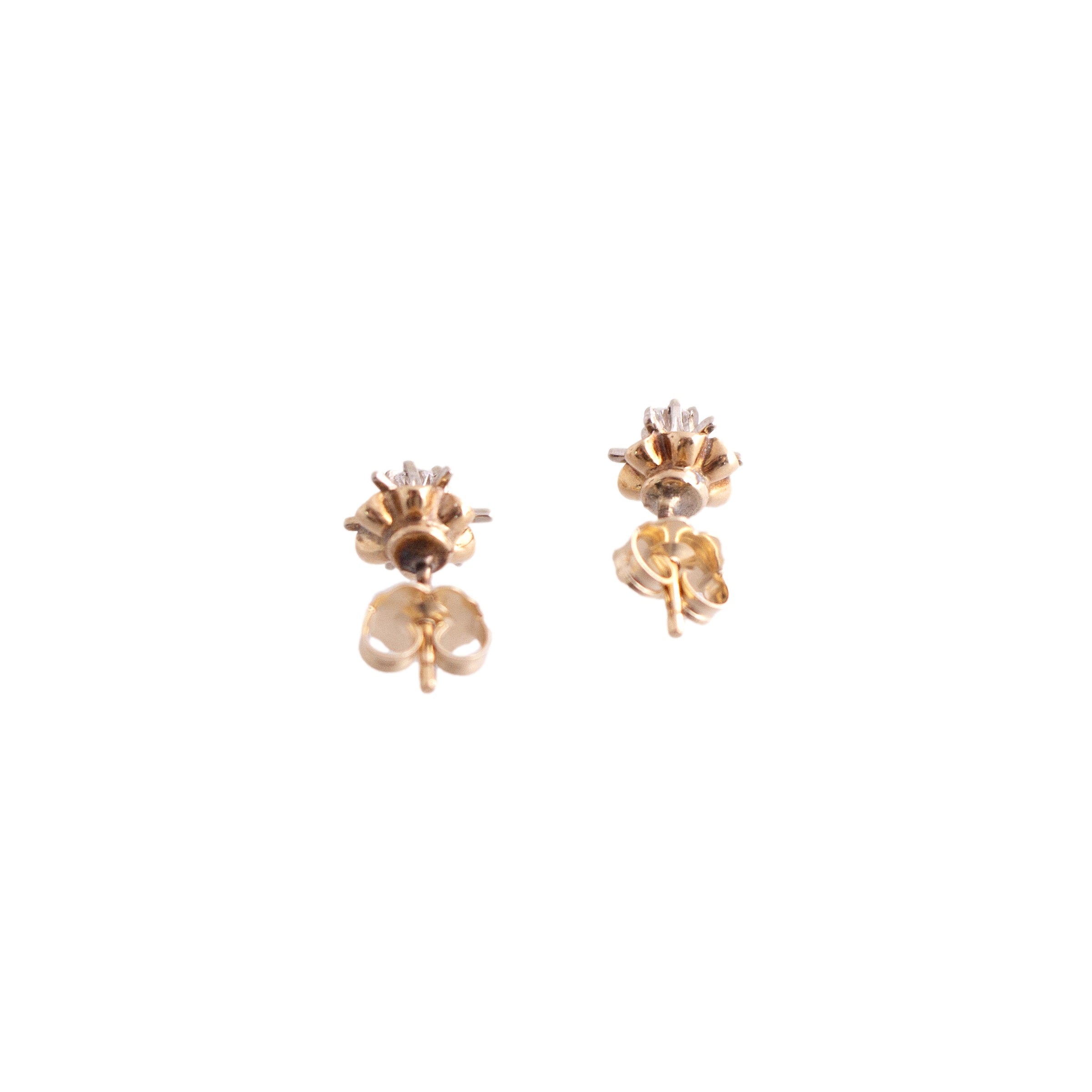 Diamond Buttercup Stud Earrings