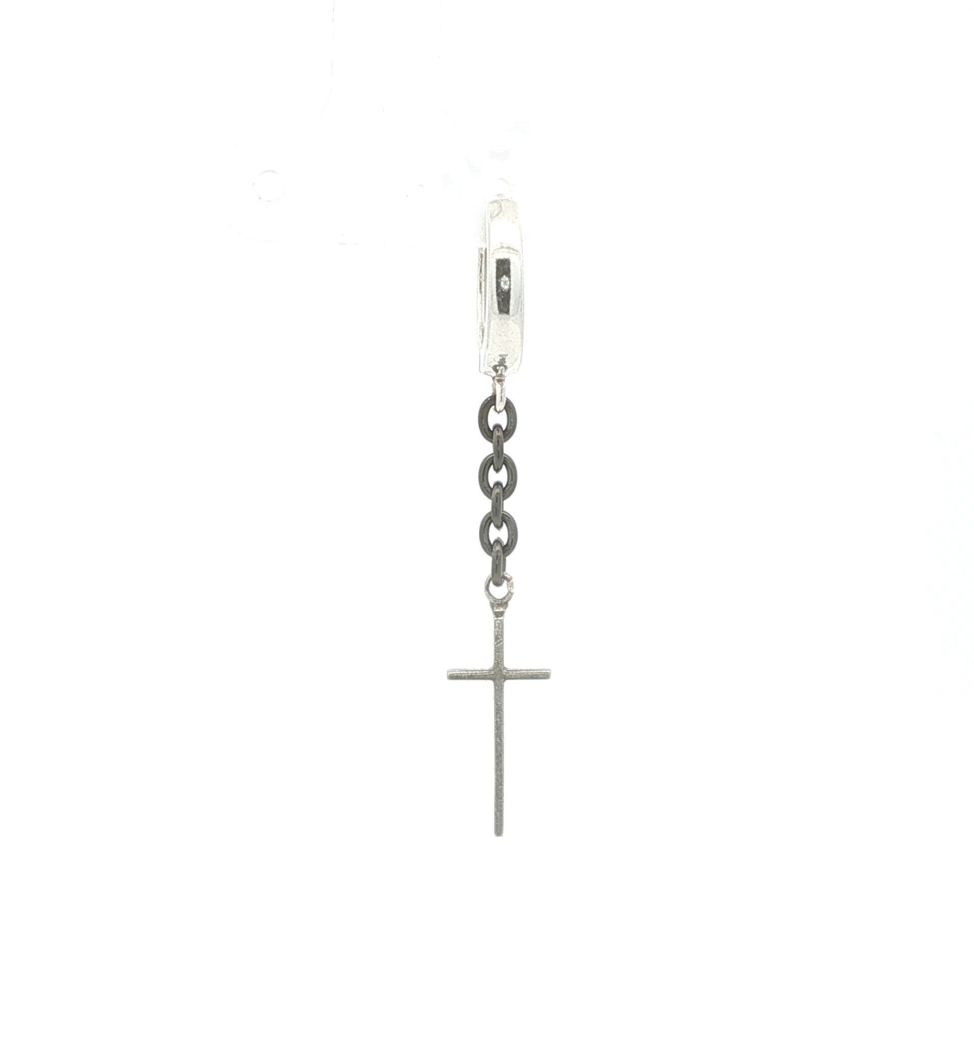 Upcycled Single Cross Dangle Earrings