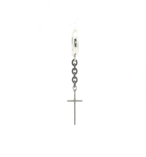 Upcycled Single Cross Dangle Earrings