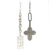 Upcycled Single Cross Dangle Earrings