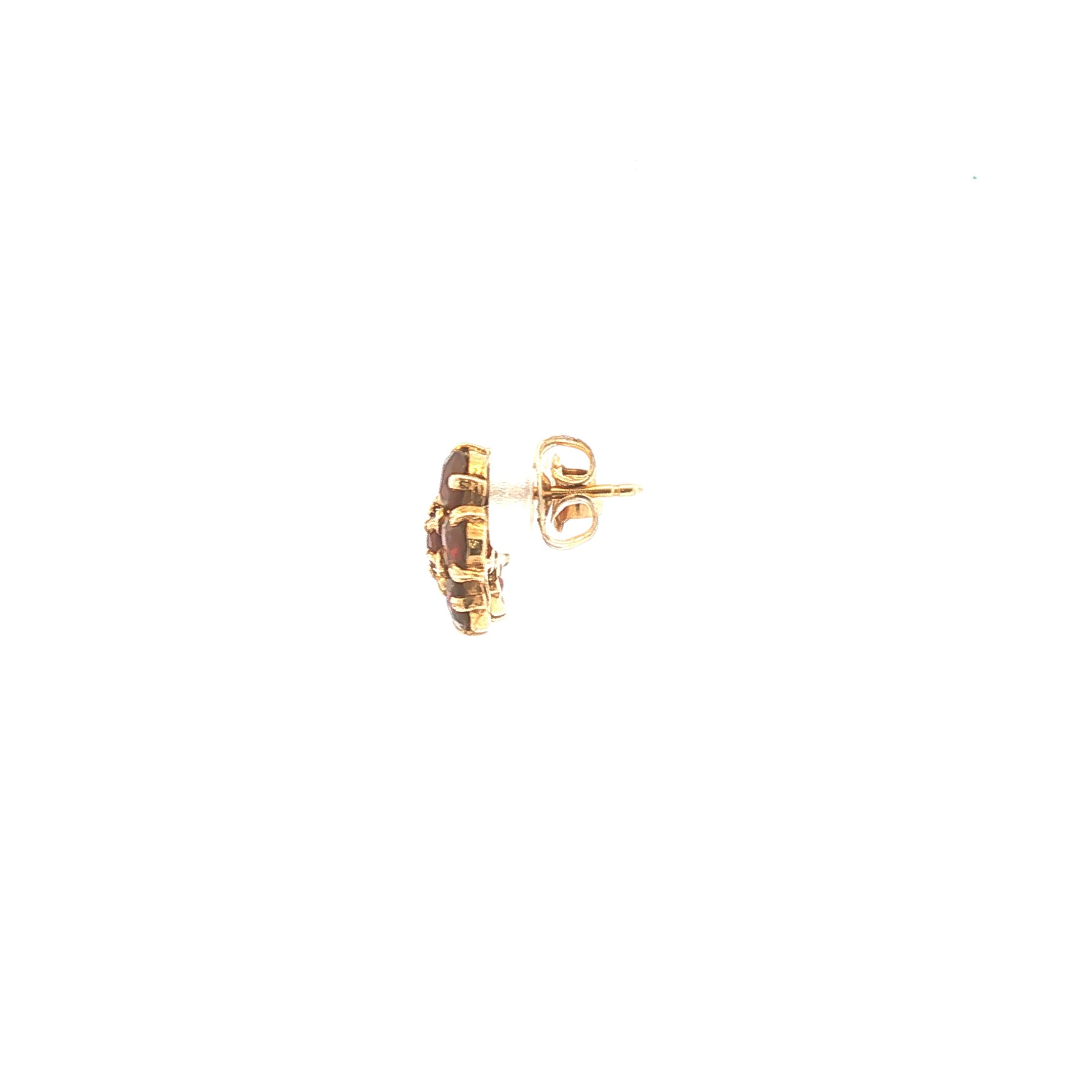 14K Gold Garnet Cluster Earrings