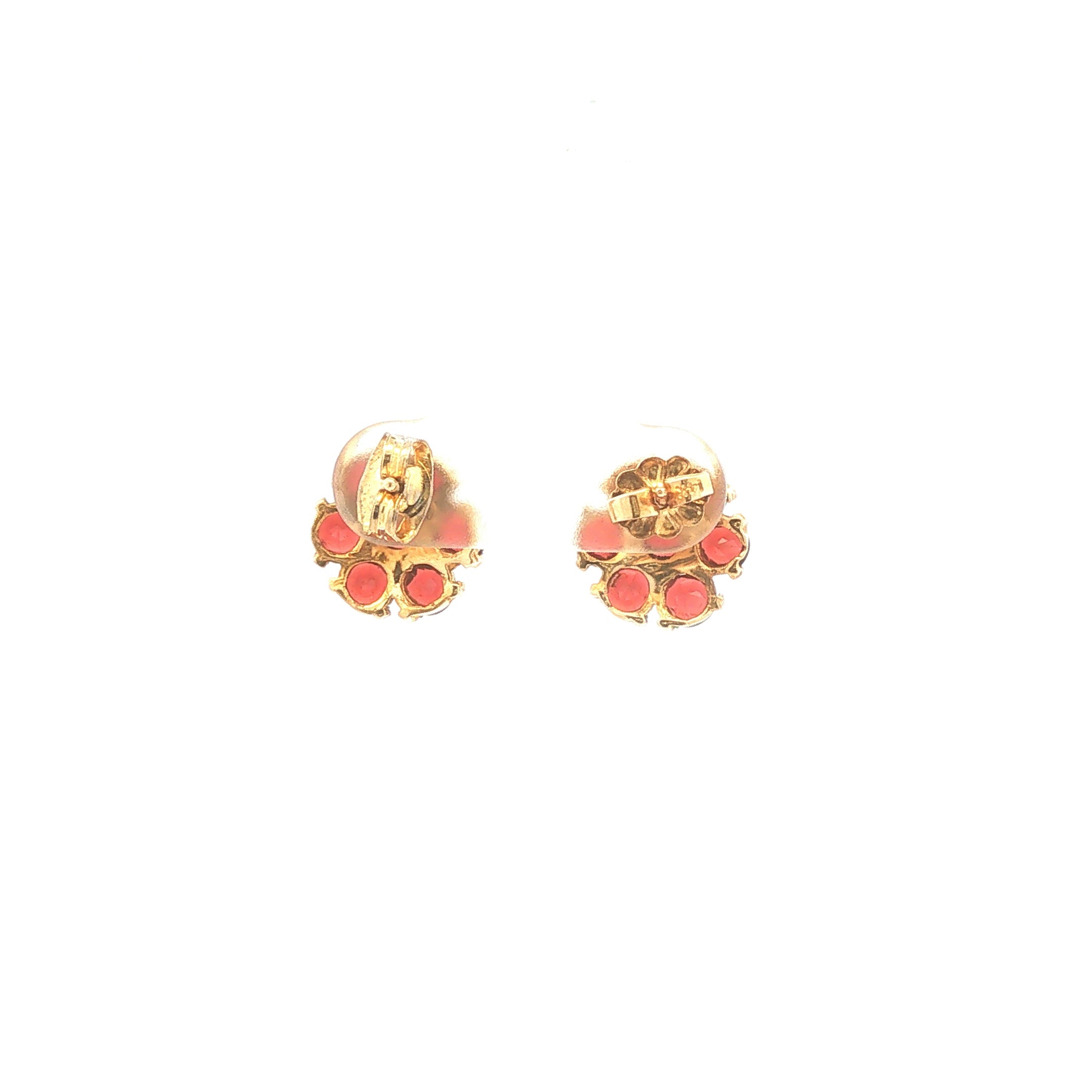 14K Gold Garnet Cluster Earrings