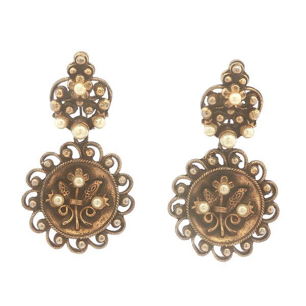 Victorian Revival Gold Plated Earrings