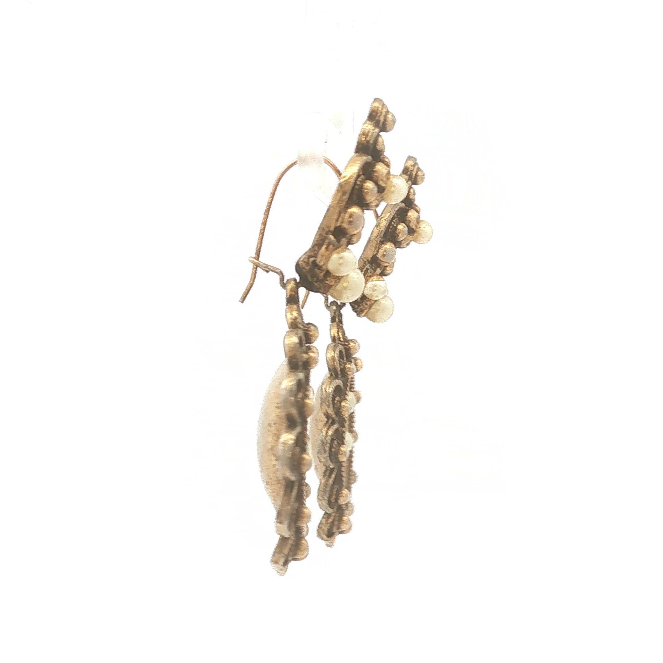 Victorian Revival Gold Plated Earrings