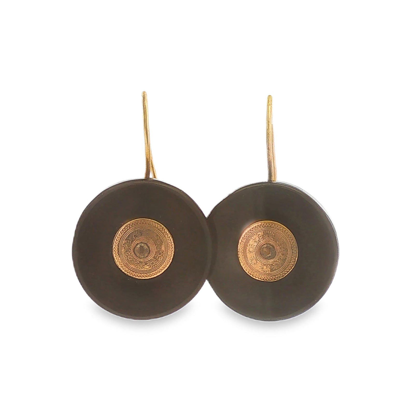 Gold Filled Onyx Dangle Earrings