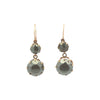 14K Gold Rose Cut Onyx Dangle Earrings