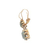 14K Gold Rose Cut Onyx Dangle Earrings