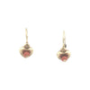 10K Gold Heart with Coral Drop Earrings