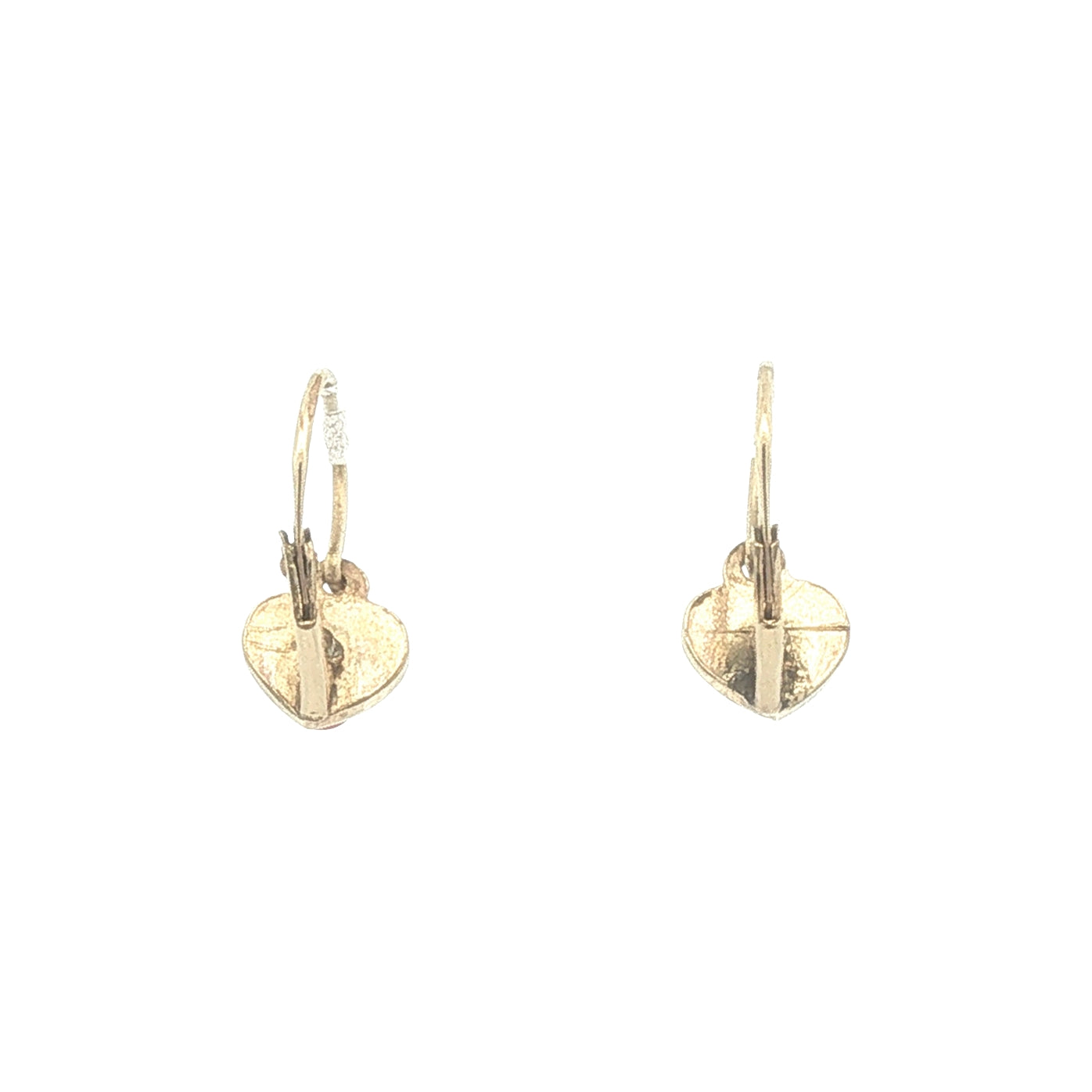 10K Gold Heart with Coral Drop Earrings