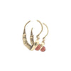 10K Gold Heart with Coral Drop Earrings