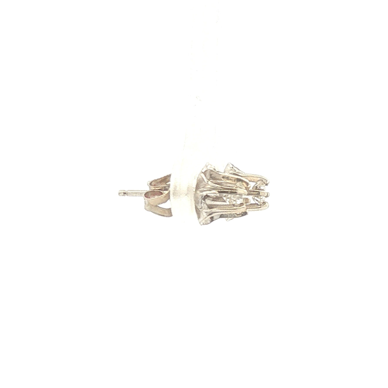 Vintage 14K White Gold Diamond Buttercup Stud Earrings