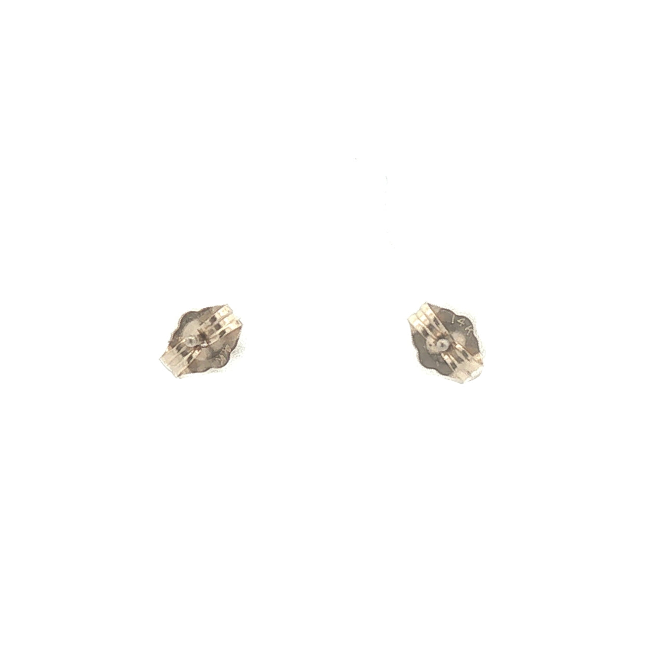 14K White Gold Sapphire Buttercup Set Stud Earrings