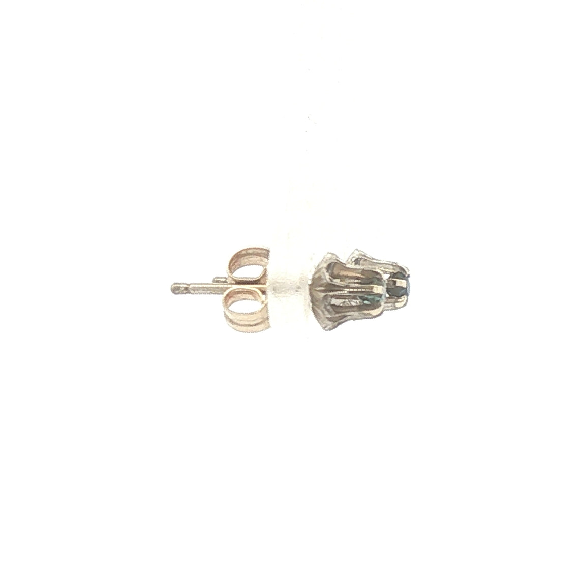 14K White Gold Sapphire Buttercup Set Stud Earrings
