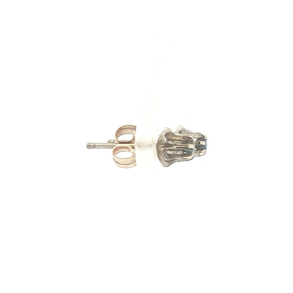 14K White Gold Sapphire Buttercup Set Stud Earrings