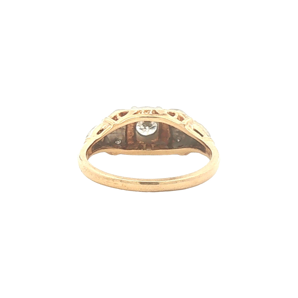 Vintage Two Tone Diamond Engagement Ring