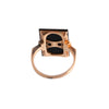 Vintage Onyx and Diamond Two Tone Ring