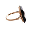 Vintage Onyx and Diamond Two Tone Ring