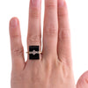 Vintage Onyx and Diamond Two Tone Ring