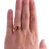 Antique Red Glass Stone with Seed Pearls Ring