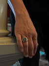 Vintage Hematite Intaglio and Diamond Ring