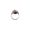 18K White Gold Diamond and Synthetic Sapphire Filigree Ring