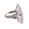 18K White Gold Diamond and Synthetic Sapphire Filigree Ring