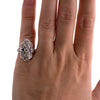 18K White Gold Diamond and Synthetic Sapphire Filigree Ring