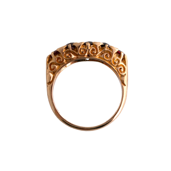 9K Gold And Garnet Band