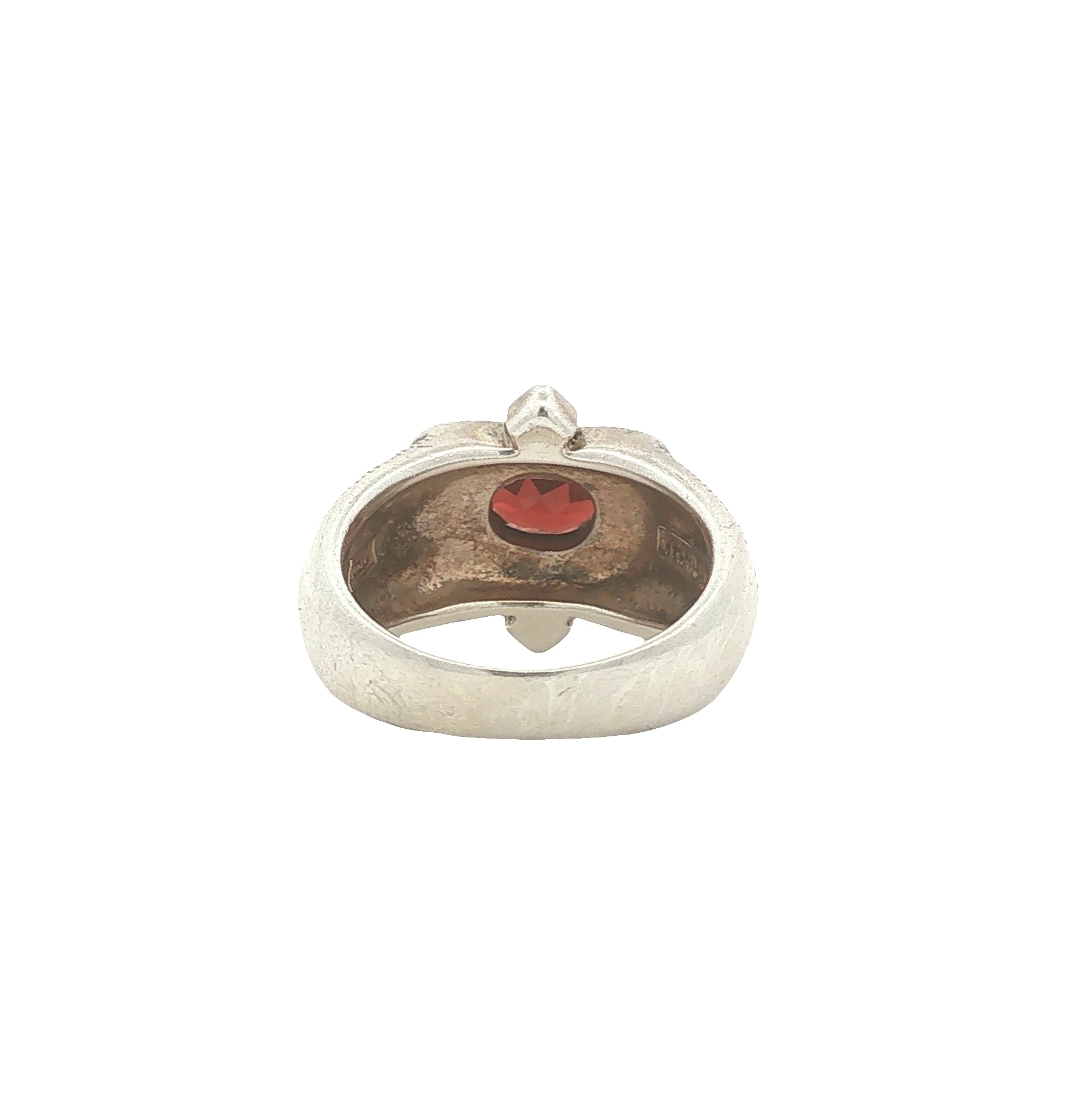 Sterling Marcasite and Garnet Ring