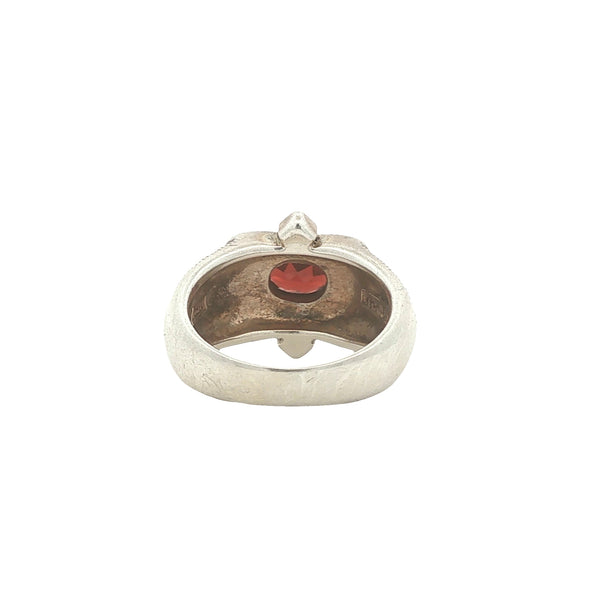 Sterling Marcasite and Garnet Ring