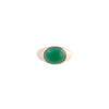 14K Gold Green Onyx Cabochon Ring