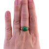 14K Gold Green Onyx Cabochon Ring