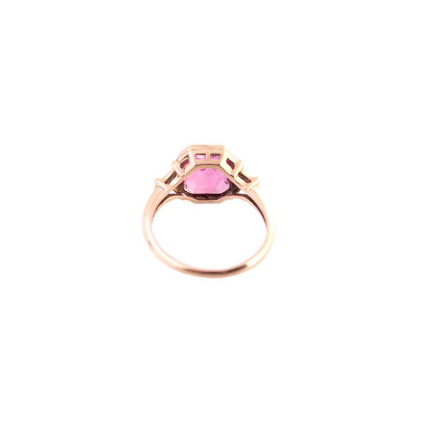 10K Gold Pink Synthetic Stone Ring