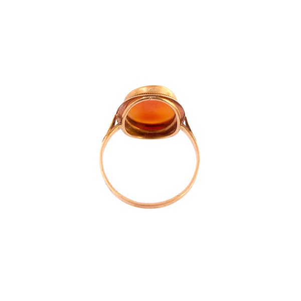 18K Gold Shell Cameo Ring