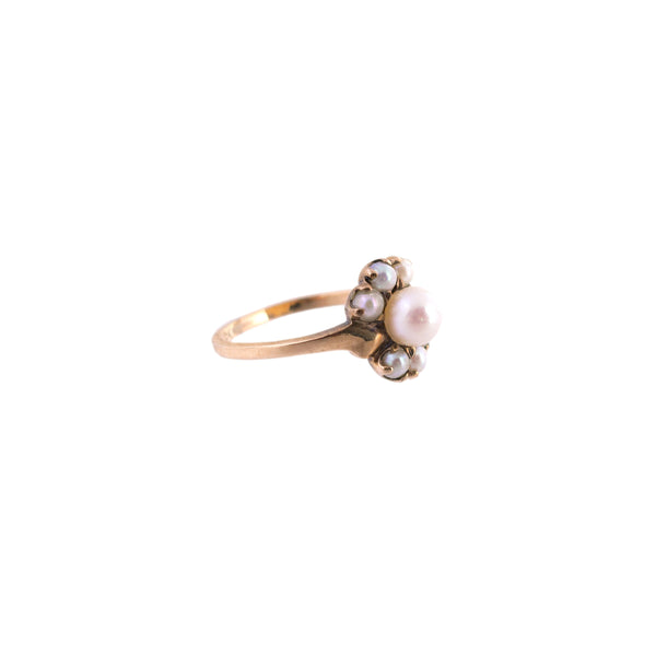 10K Gold Pearl Cluster Ring