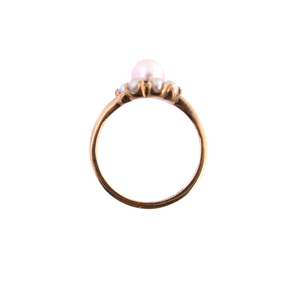 10K Gold Pearl Cluster Ring