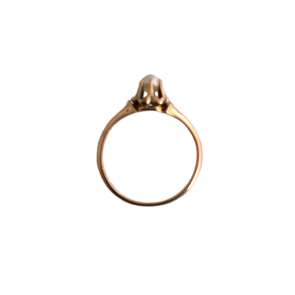 14K Gold Pearl Buttercup Set Ring