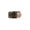 Sterling Celtic Warrior Shield Wedding Band Two Tone