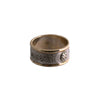 Sterling Celtic Warrior Shield Wedding Band Two Tone