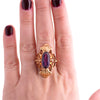 14K Gold Synthetic Amethyst Hand Wired Ring