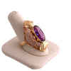 14K Gold Synthetic Amethyst Hand Wired Ring