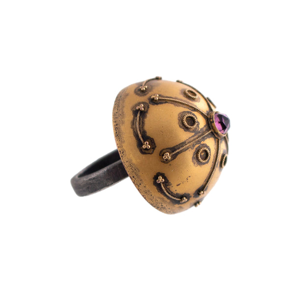 Upcycled Hat Pin Dome Ring