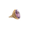 Amethyst and Floral Gold Ring