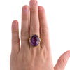 Amethyst and Floral Gold Ring