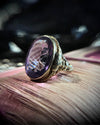 Amethyst and Floral Gold Ring