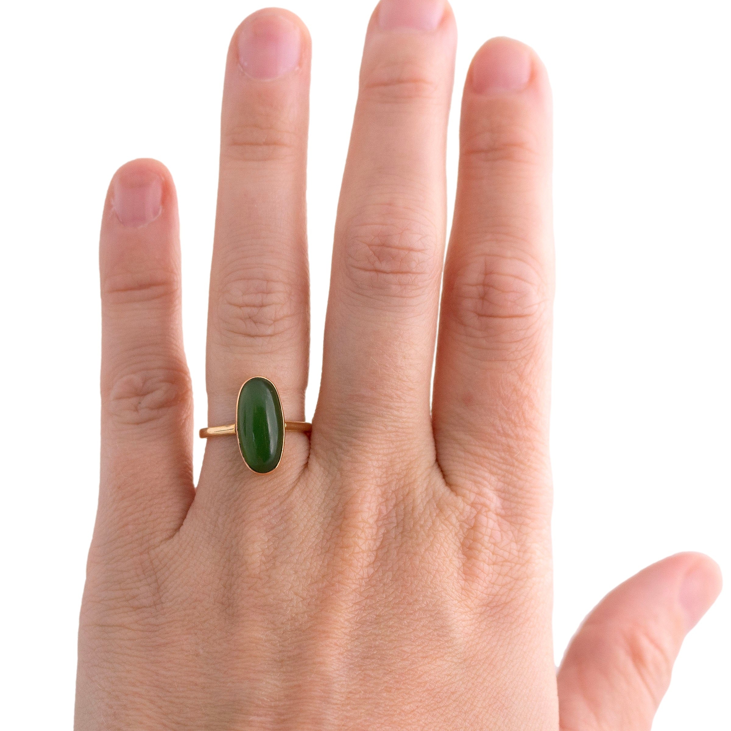 Vintage 14k Gold Nephrite Ring