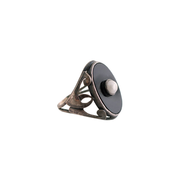 Sterling and Onyx Handmade Ring